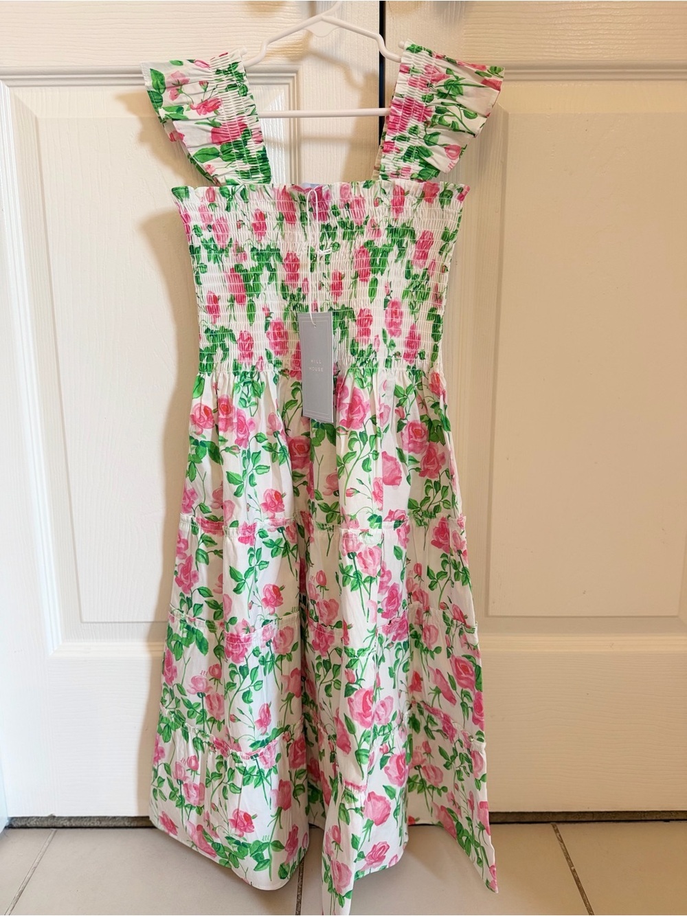NWT Hill House Home Girls Pink Roses Tiny Ellie nap dress size 11/12